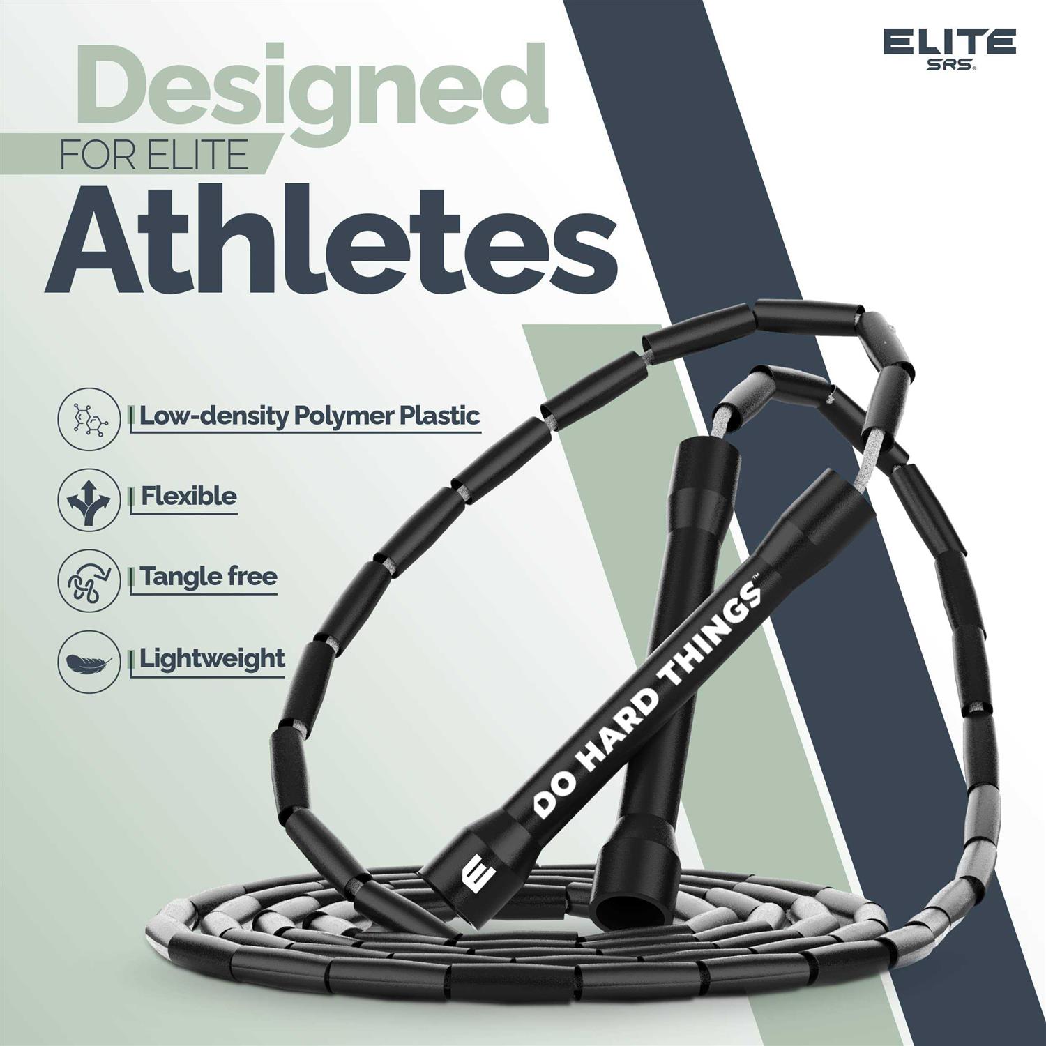 Elite SRS Do Hard Things, Beaded Jump Rope Adjustable Jump Ropes for Fitness with Unbreakable Handles and Shatterproof Beads - Image 4