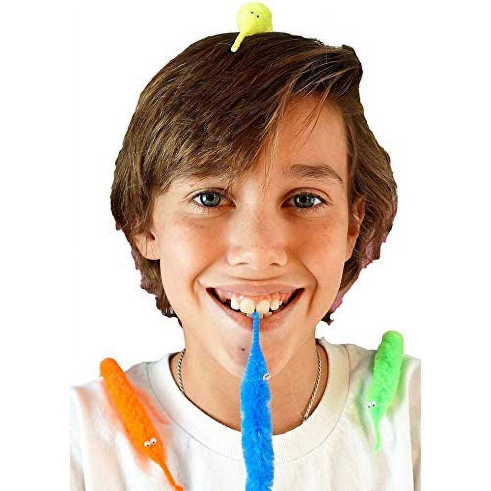 Ja-ru Fuzzy Worms on Strings on a String Magic Worms Fidget Toy Wiggly Worm on String Twisty Fuzzy Worm Toys - Image 3