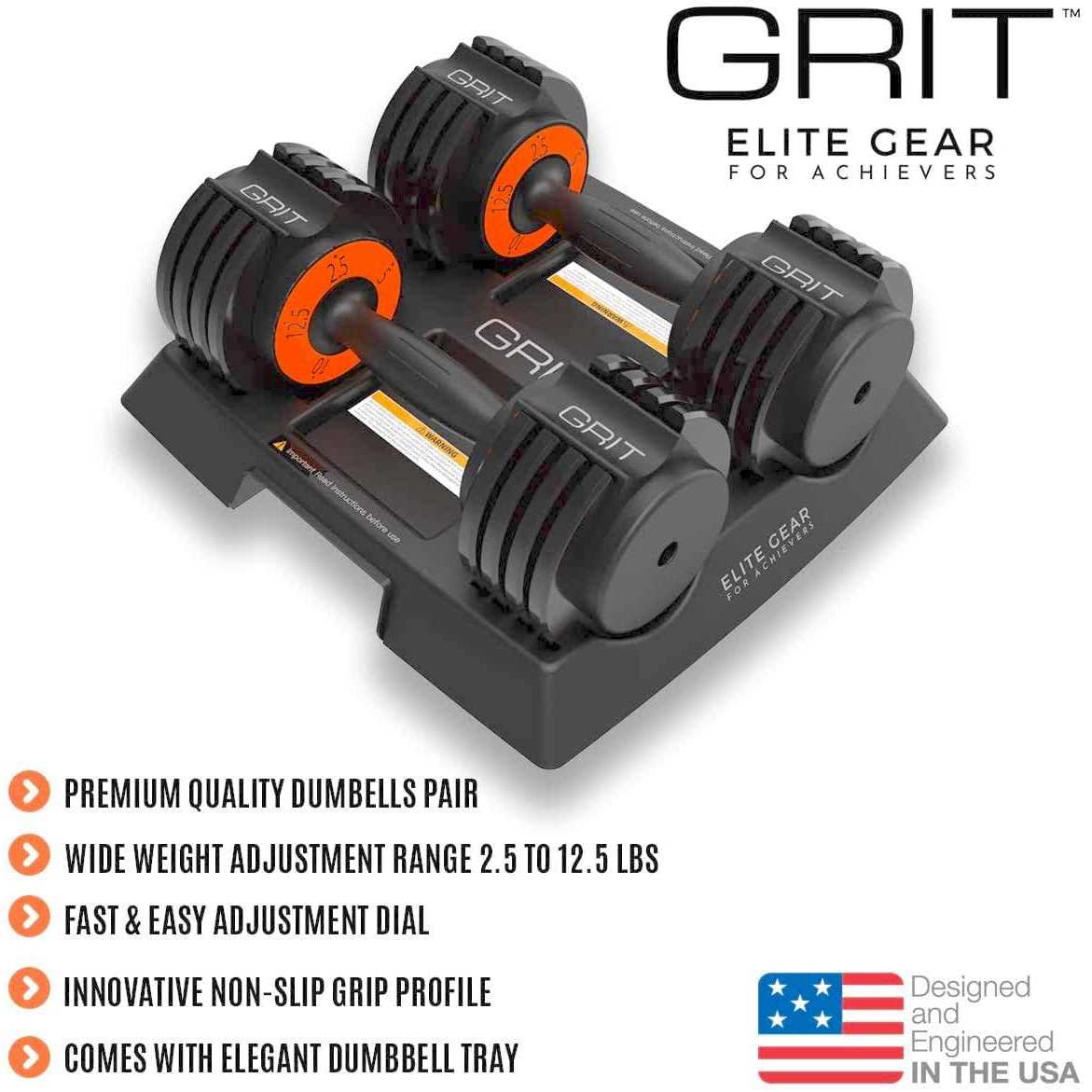 Grit Elite Gear Grit Adjustable Dumbbells Fast Adjusting Weights - Image 3