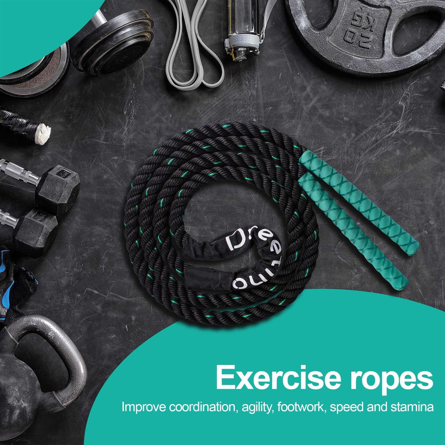 Dreetino 2LB Weighted Jump Rope Adult for Fitness Men and Women Heavy Jump Ropes Whole Body Muscle Exercise to Improve Strength Endurance - Image 4
