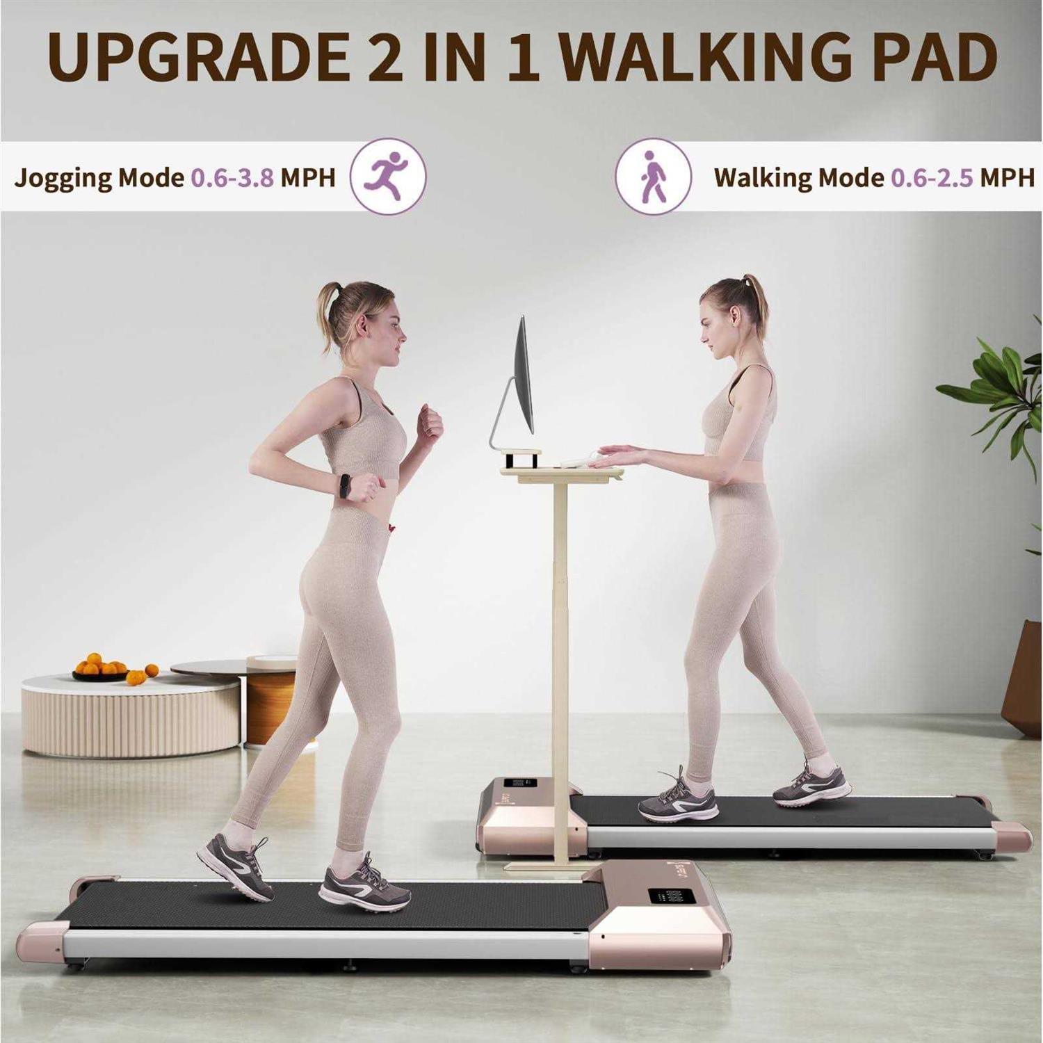 Walking Pad Treadmill 2.5Hp, Ultra-Quiet with Remote Control-Under Desk Treadmill 2 in 1 Walking and Jogging with Remote Control LED Display - Image 3