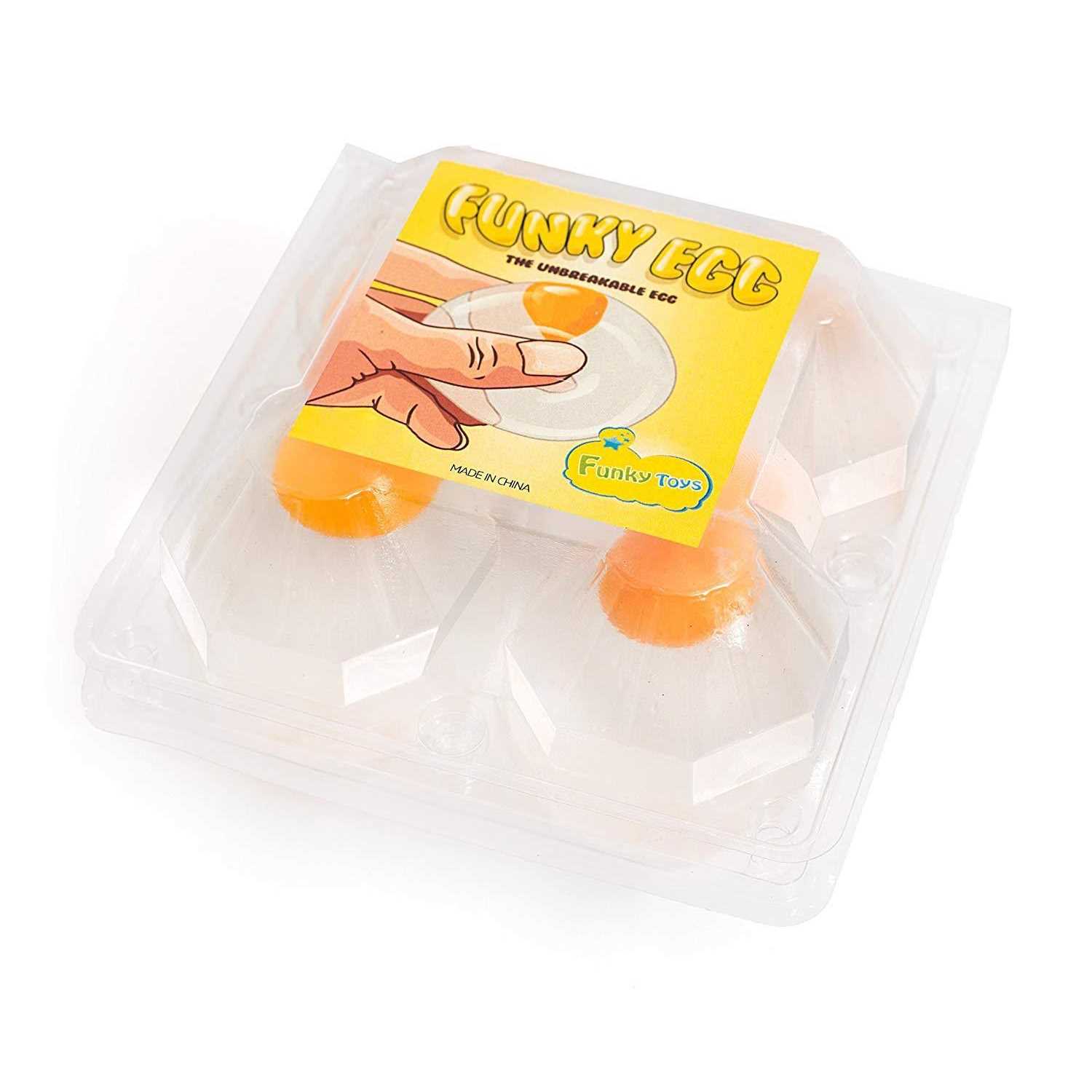 funky toys funky Egg Splat Ball Squishy toys 4 Pack Stress Relief Eggs Yolk Balls Squishies Fun Toy for Children - Image 4