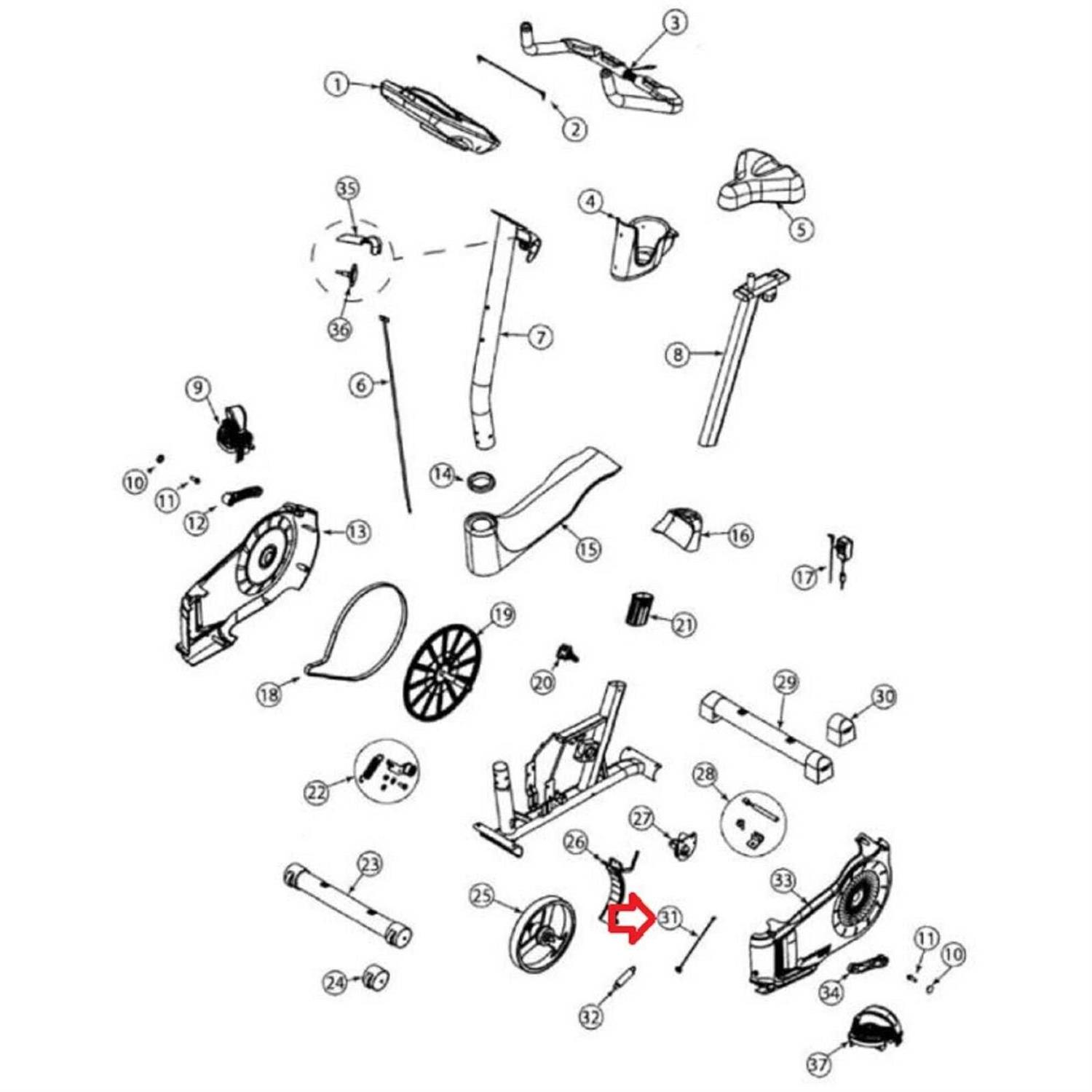 Nautilus Schwinn Recumbent Bike Power Input Jack Wire Harness 8001352 - Image 3