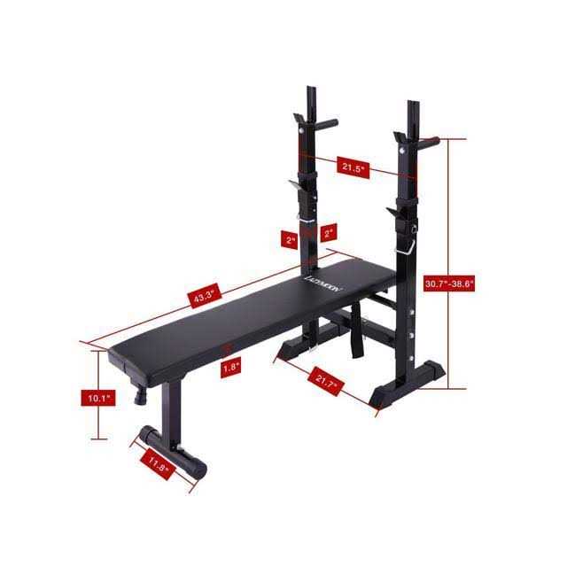 JAXPETY Folding Weight Bench With Rack Adjustable Lifting Strength Gym Workout - Image 3