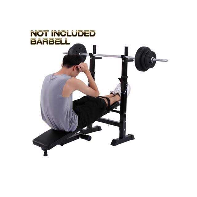 JAXPETY Folding Weight Bench With Rack Adjustable Lifting Strength Gym Workout - Image 4