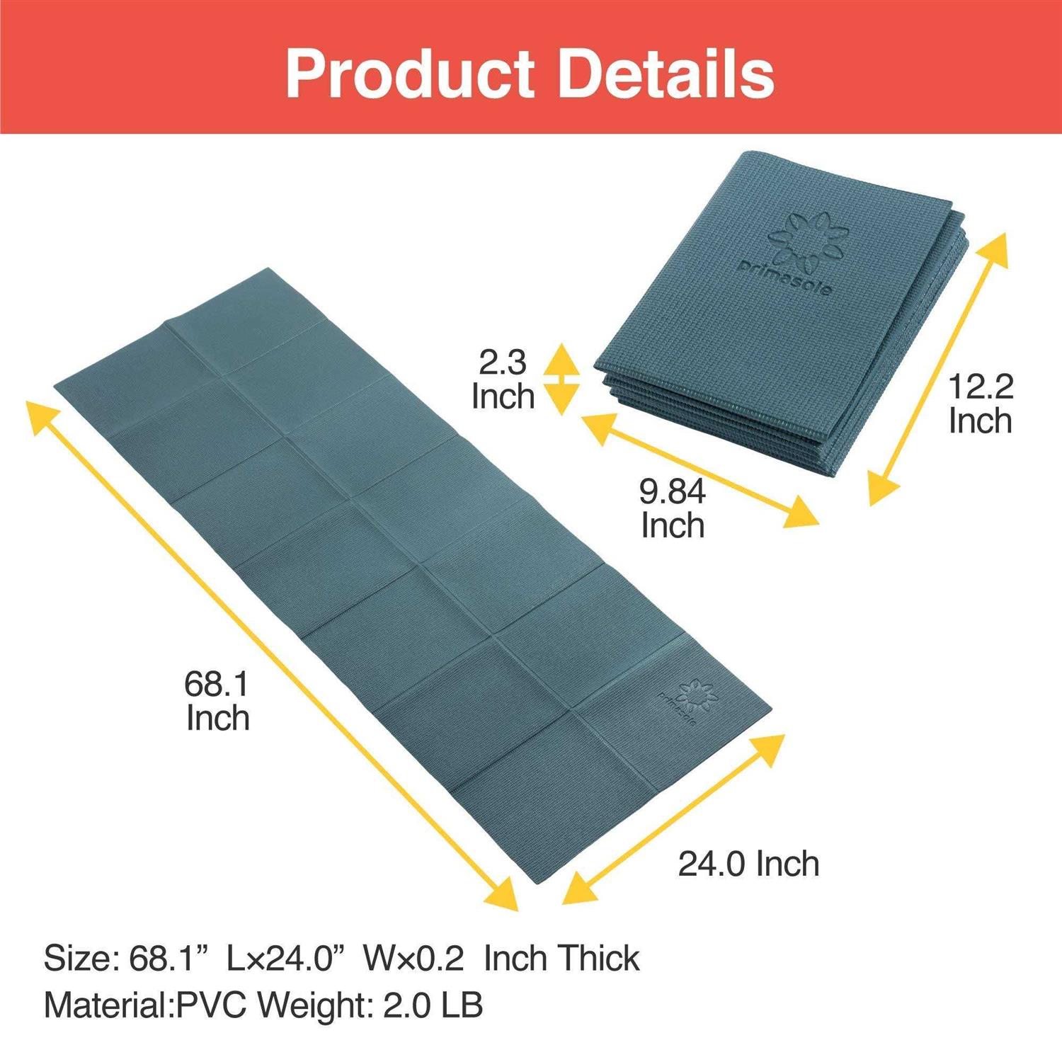 Primasole Folding Yoga Travel Pilates Mat Foldable Easy to Carry to Class Beach Park Travel Picnics 4mm Thick - Image 4