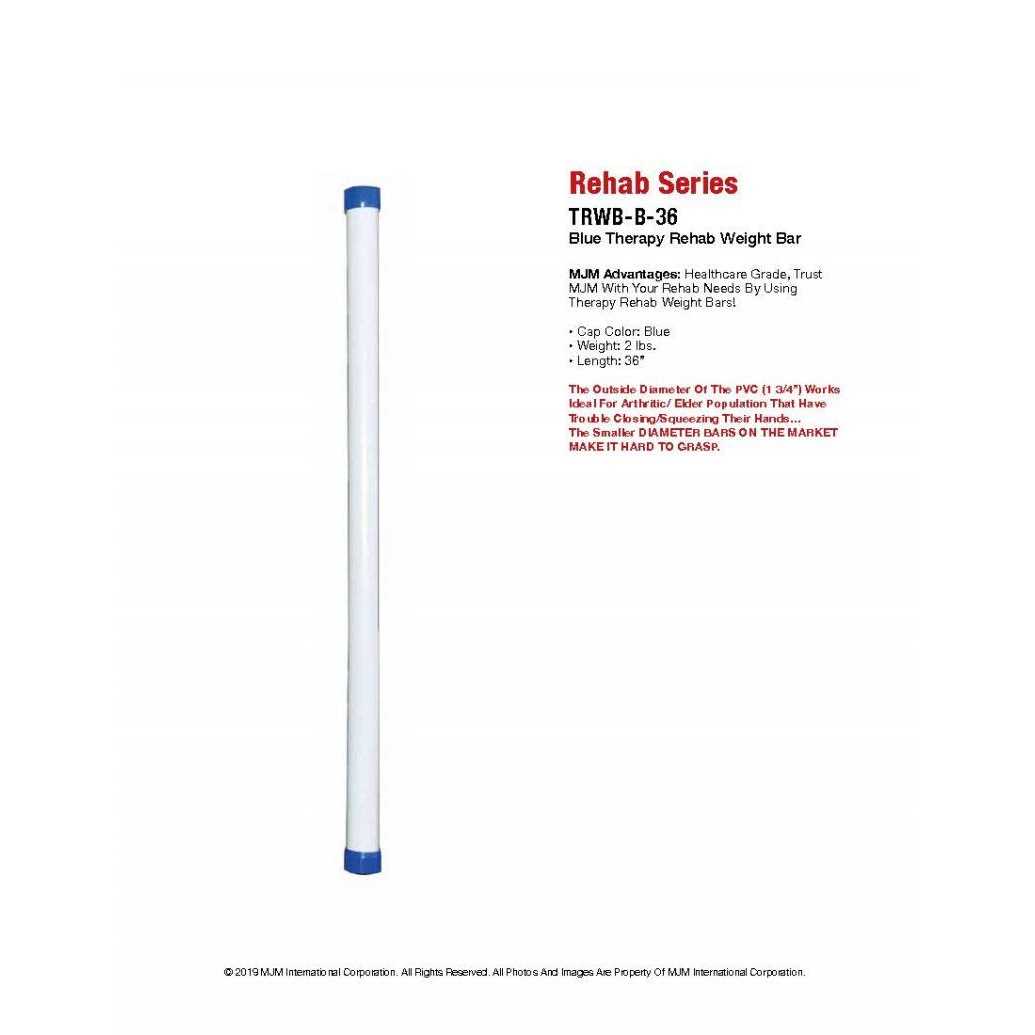 Mjm International TRWB-B-36 Therapy Weighted Bars - Image 3