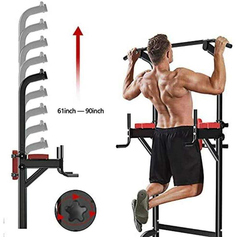 Wesfital Power Tower Dip Station Pull Up Bar Stand Height Adjustable Strength Training Equipment for Fitness Home Workout - Image 4
