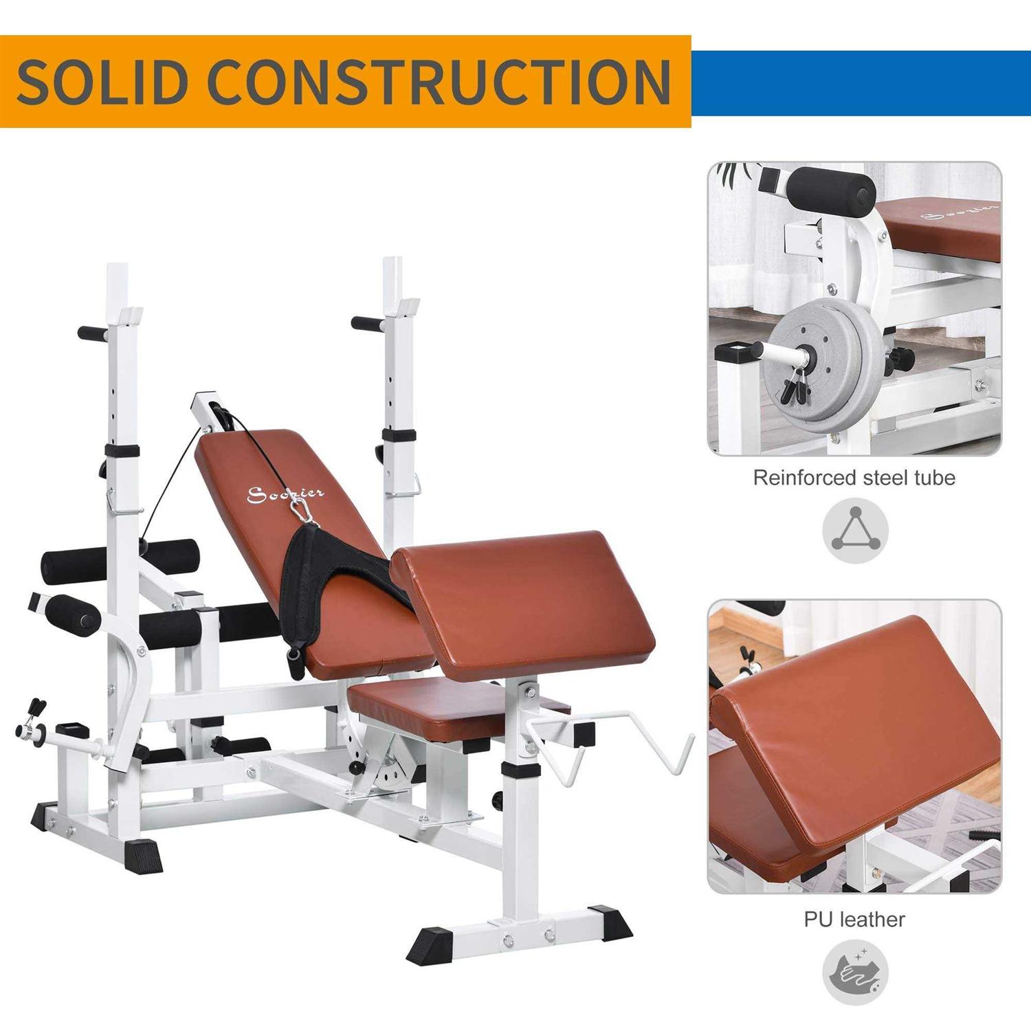 Soozier Multi-Exercise Full-Body Weight Rack with Bench Press - Image 4