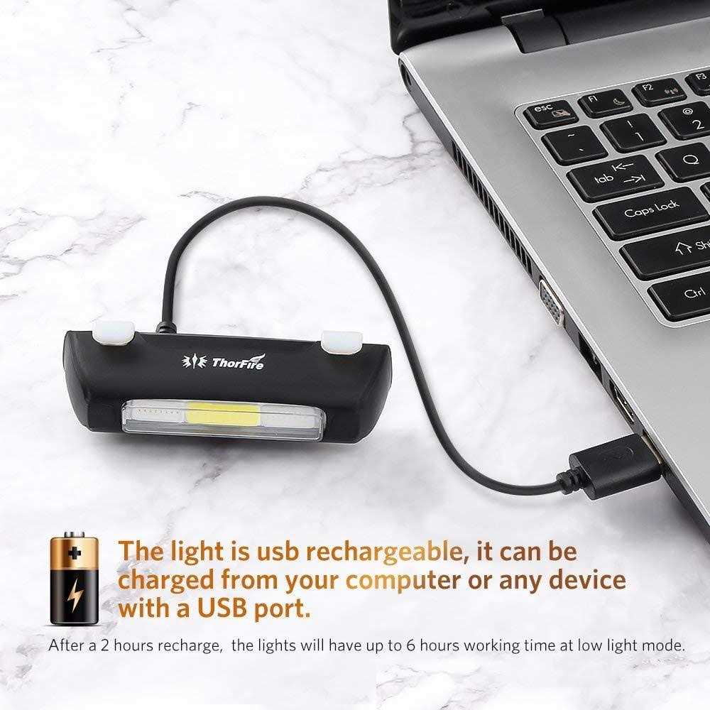 ThorFire Bike Tail Light USB Rechargeable LED Waterproof Bike Light Bright Bicycle Rear Cycling Safety Flashlight - Image 3